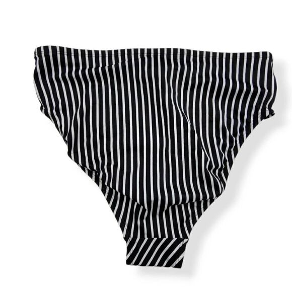 Kona Sol Black and White Striped High Waist Bikini Bottom  14W - Picture 2 of 2